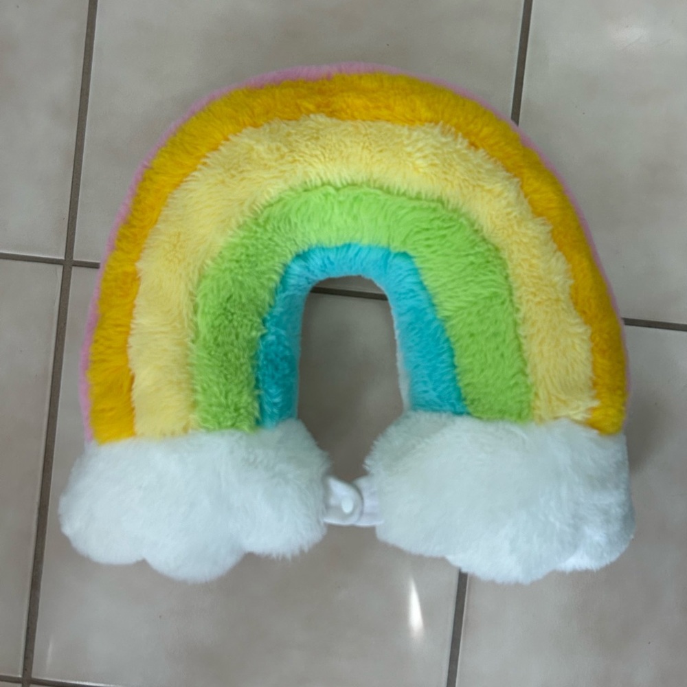 EUC Rainbow Furry Neck Pillow